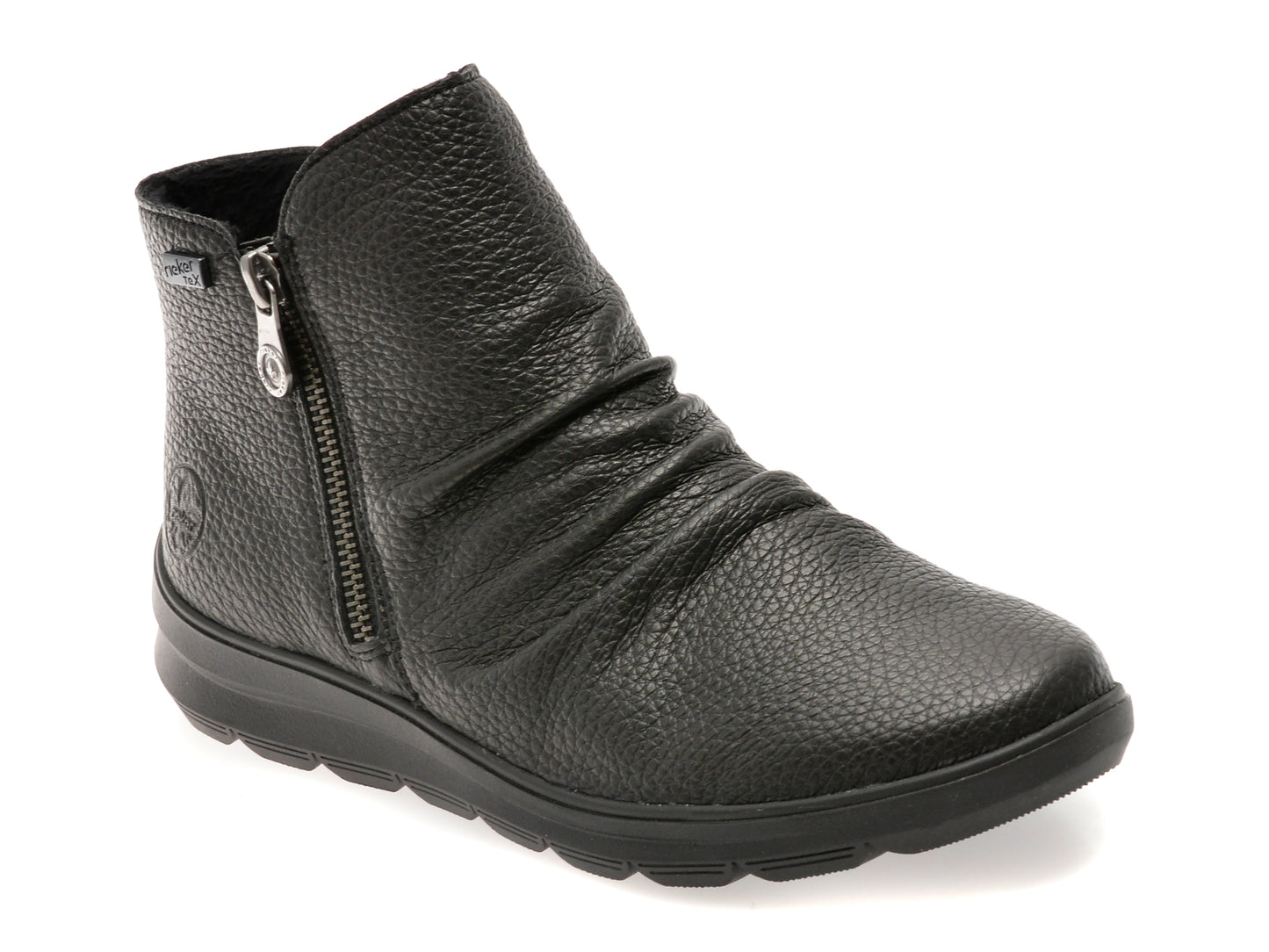 Ghete RIEKER negre, Z0056, din piele naturala