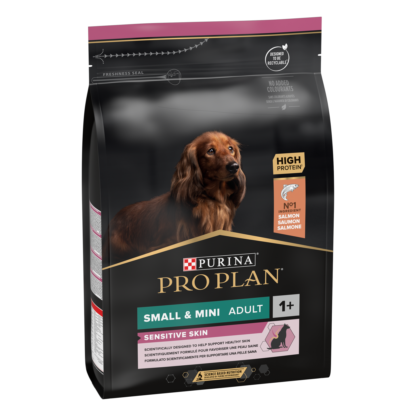 PURINA PRO PLAN ADULT Sensitive Skin, Talie Mică și Foarte Mică, Somon, 3 kg
