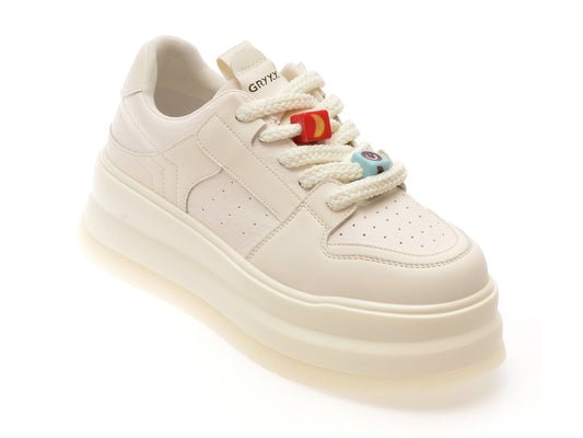 Pantofi sport GRYXX albi, 1550, din piele ecologica