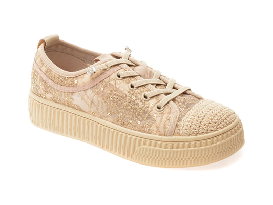 Pantofi EPICA aurii, 5063, din material textil