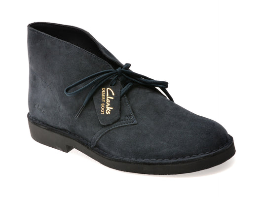Ghete CLARKS bleumarin, DESBTEV, din piele intoarsa
