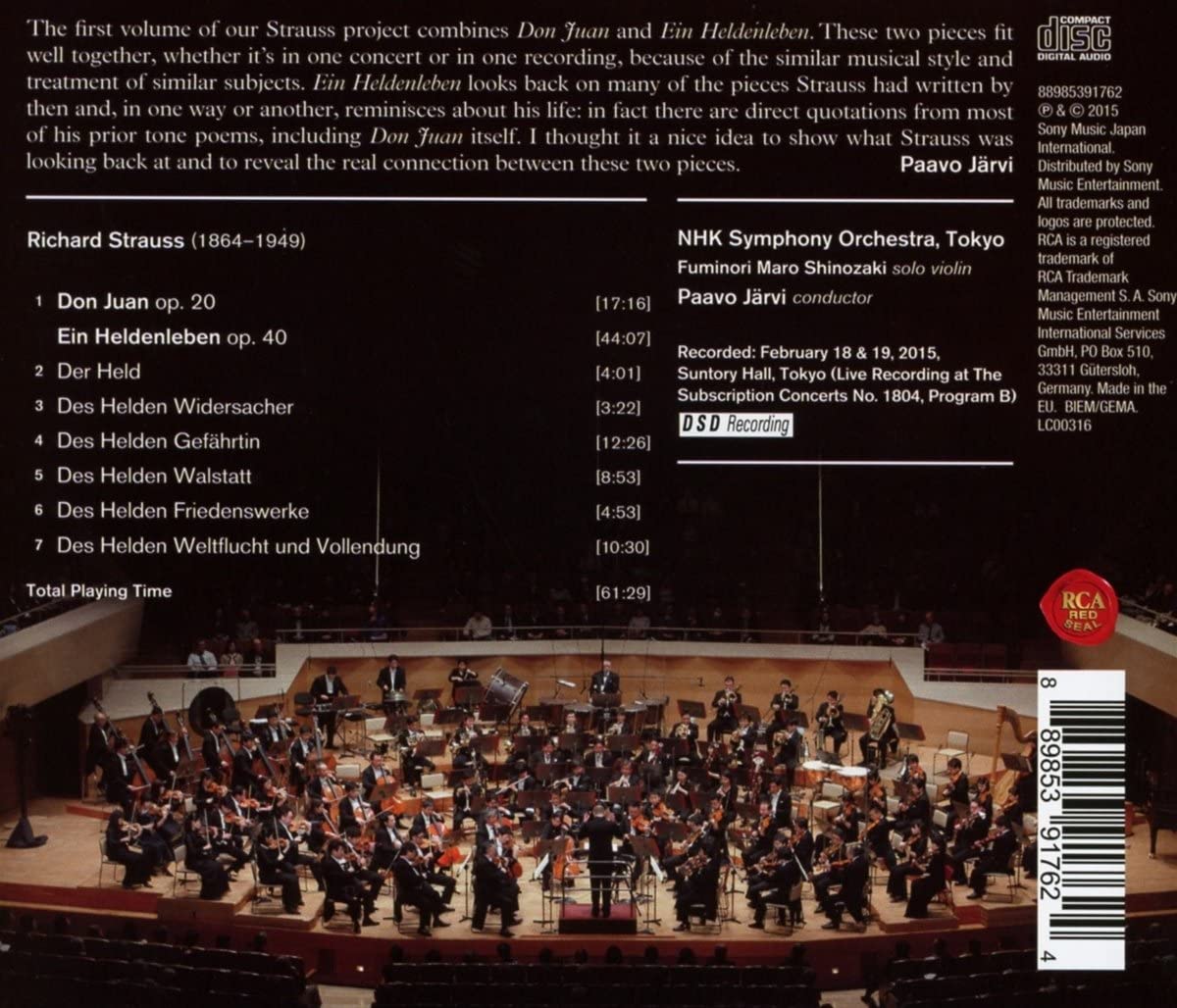Richard Strauss: Ein Heldenleben, Op. 40 & Don Juan, Op. 20- Richard Strauss, Paavo Jarvi, Nhk Symphony Orchestra Tokyo