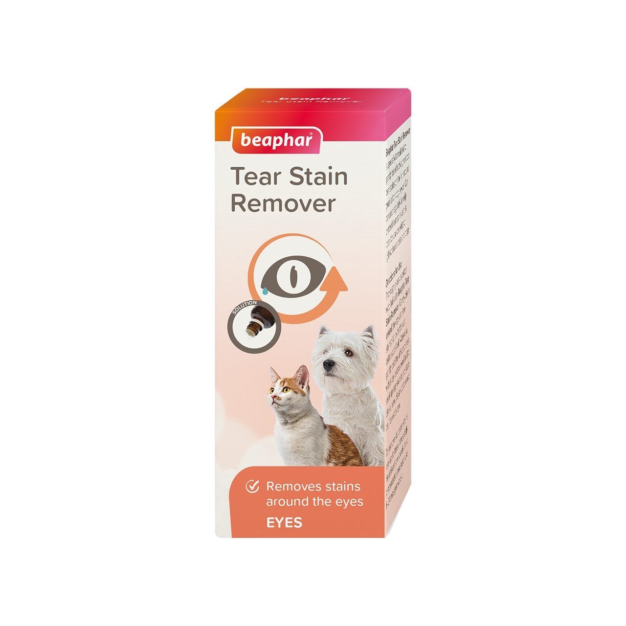 Beaphar Tear Stain Remover, solutie indepartare pete ochi, Caini/ Pisici, 50 ml