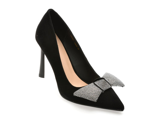 Pantofi eleganti FLAVIA PASSINI negri, Q2492, din piele intoarsa