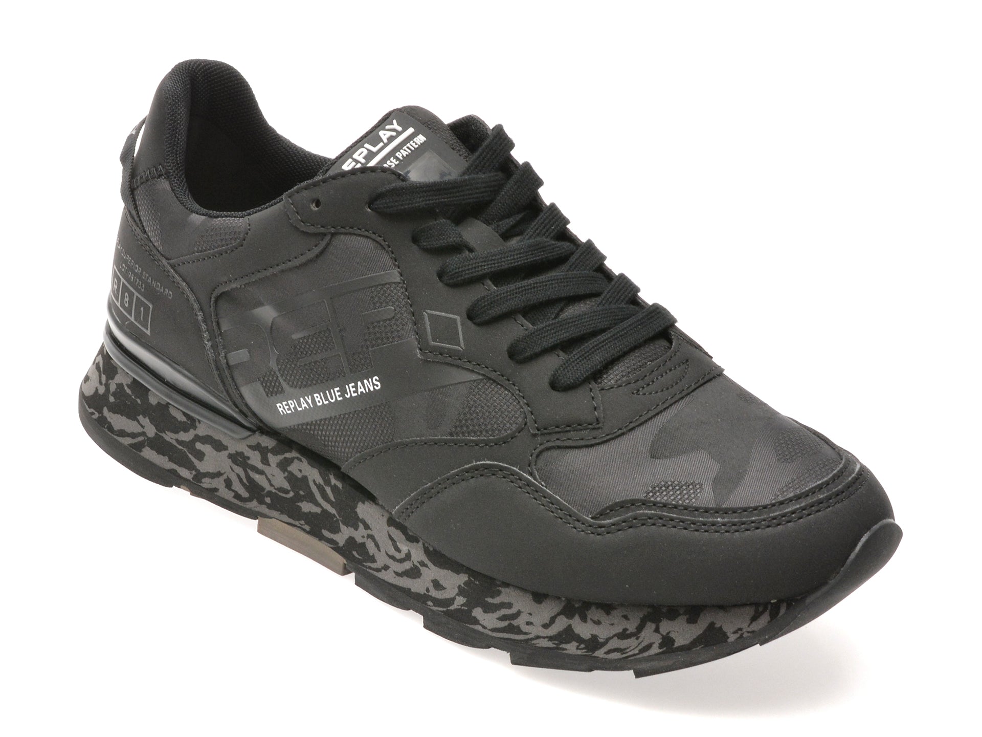 Pantofi sport REPLAY negri, GMS68, din material textil