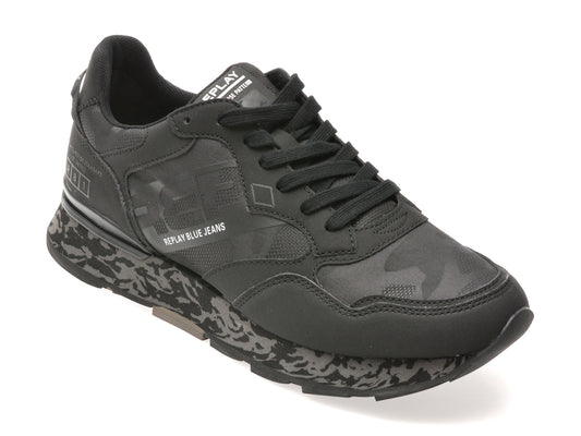 Pantofi sport REPLAY negri, GMS68, din material textil