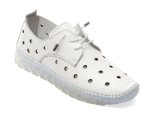 Pantofi GRYXX albi, MN8006, din piele naturala