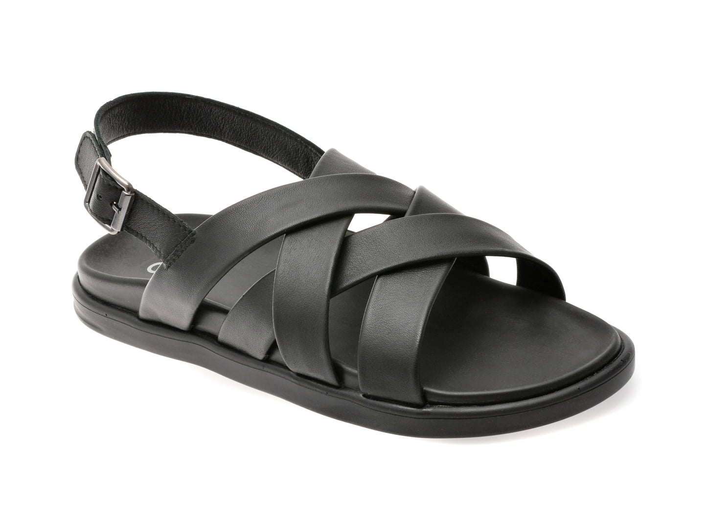 Sandale OTTER negre, 19555, din piele naturala