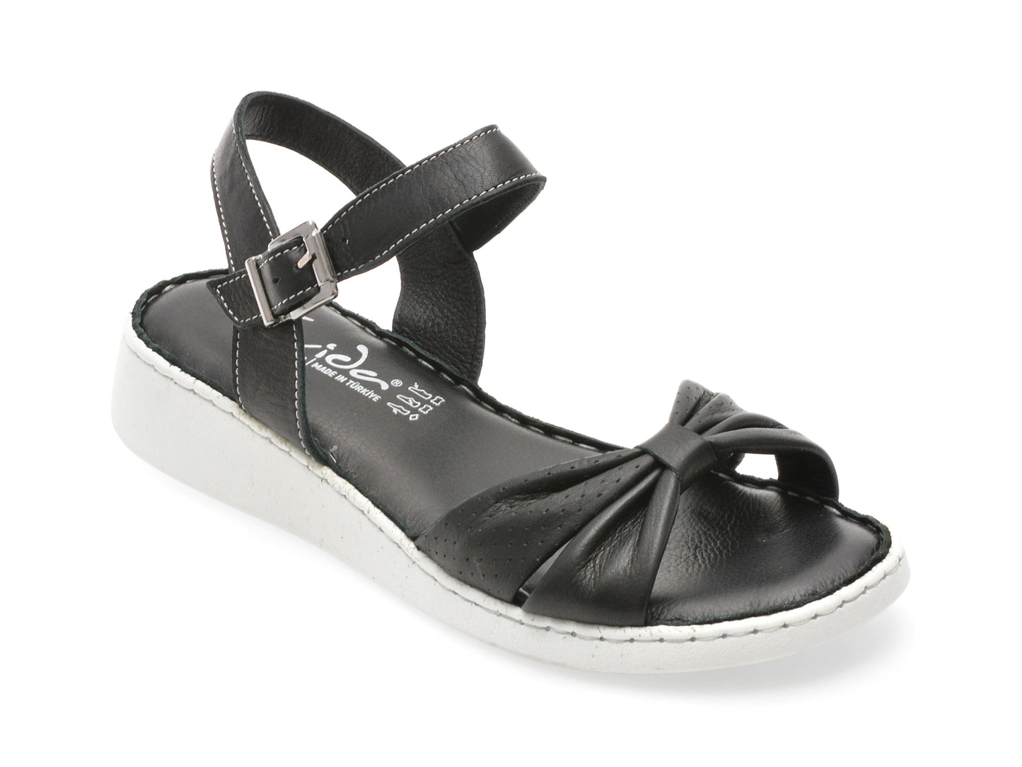 Sandale EVIDA negre, EVP104, din piele naturala