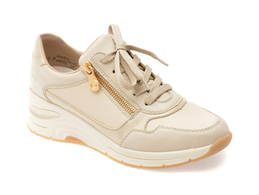 Pantofi sport RIEKER bej, N9301, din piele ecologica