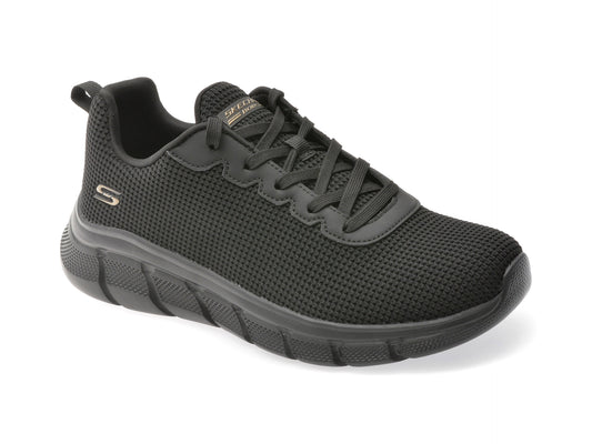 Pantofi sport SKECHERS negri, BOBS B FLEX, din material textil