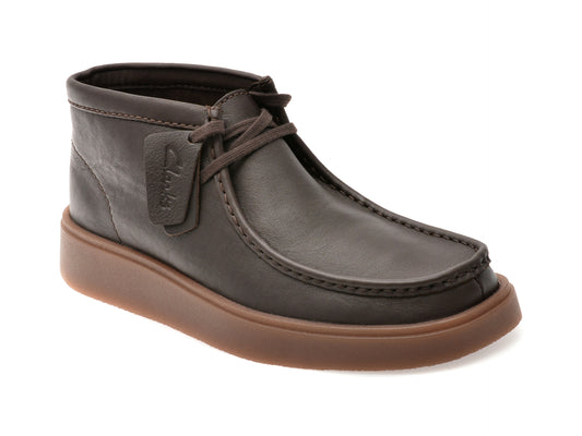 Ghete CLARKS maro, TORVIEW HI, din piele naturala