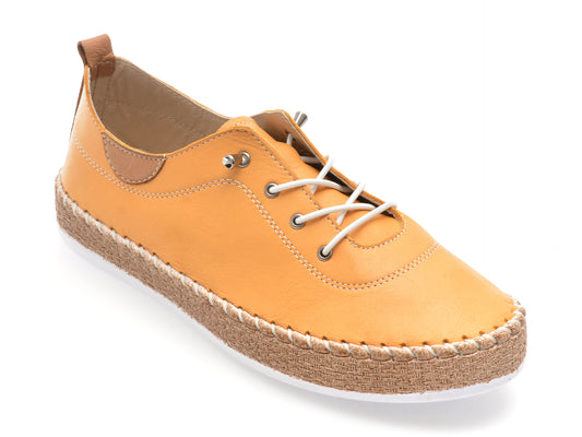 Pantofi GRYXX galbeni, EV3016, din piele naturala