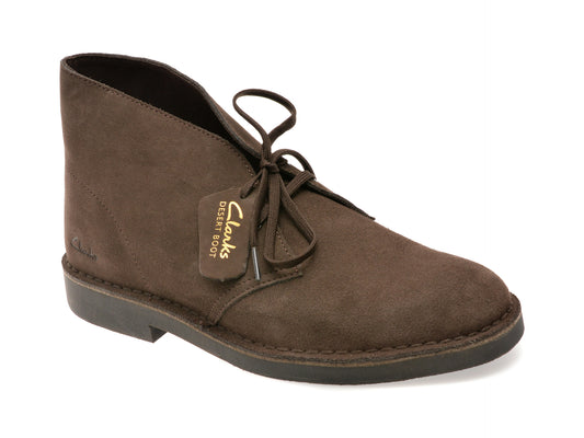 Ghete CLARKS gri, DESERT BT EVO, din piele intoarsa