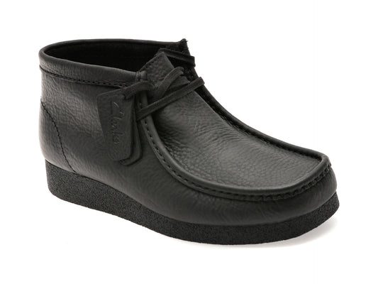 Ghete CLARKS negre, WALLABEE EVO BT, din piele naturala