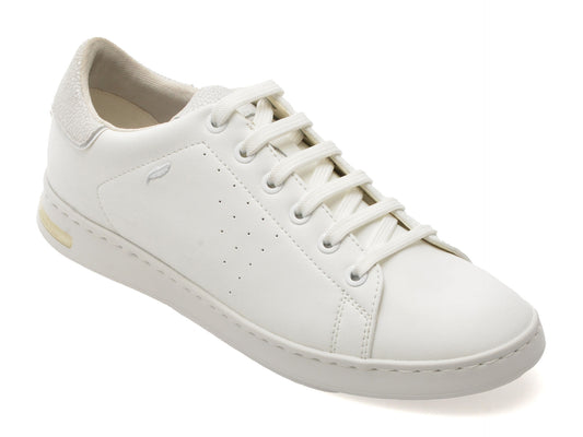 Pantofi sport GEOX albi, D621BA, din piele naturala
