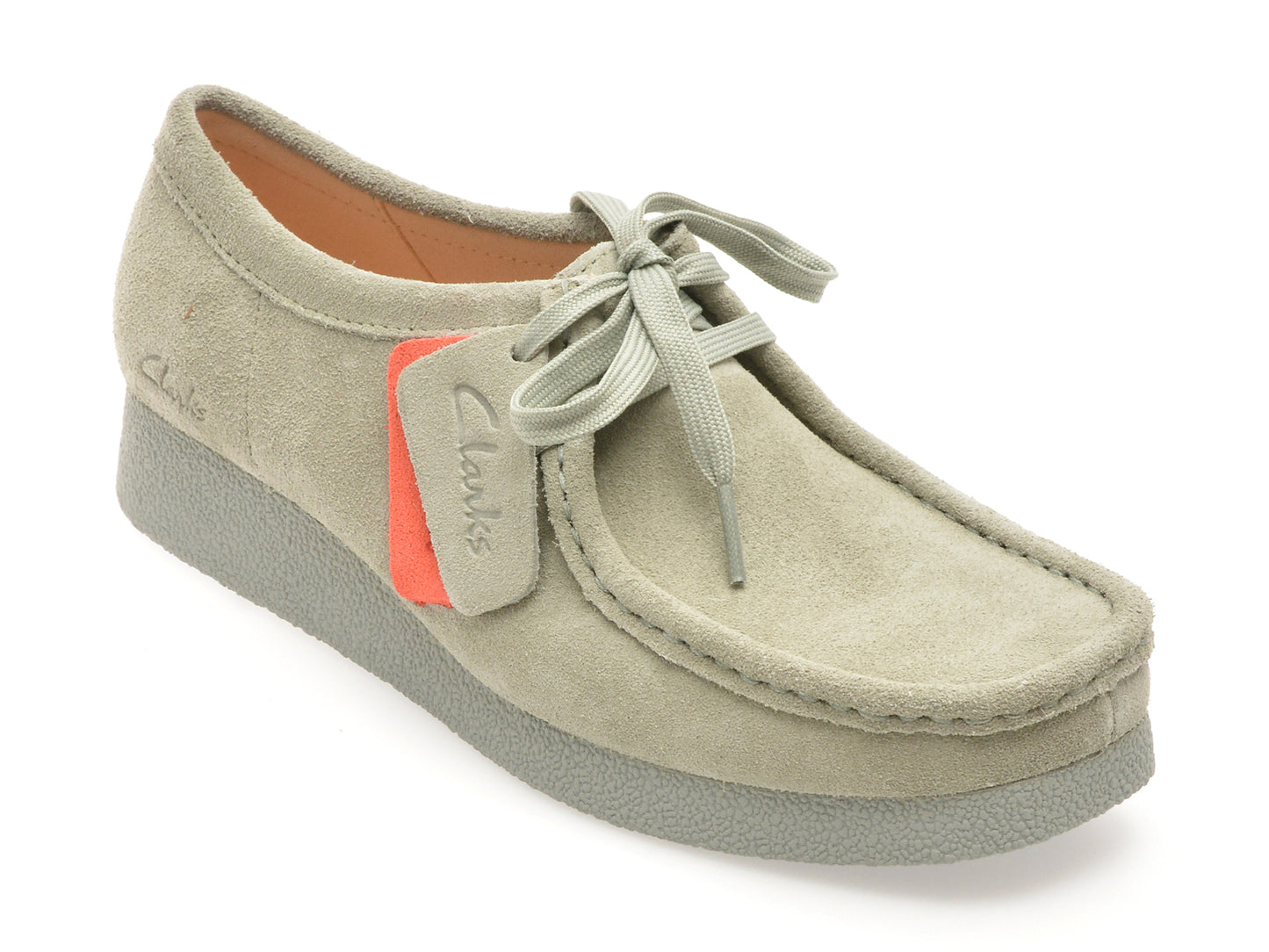 Mocasini CLARKS verzi, WALLABEE EVO SH, din piele intoarsa