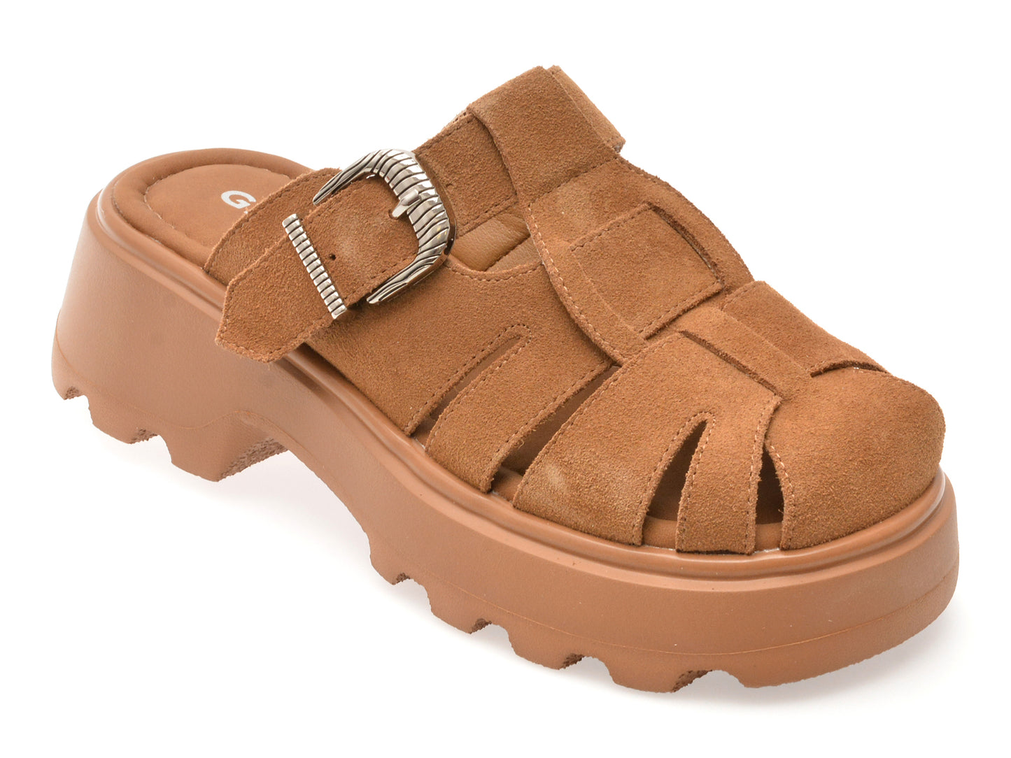 Papuci GRYXX maro, Y25L216, din piele intoarsa