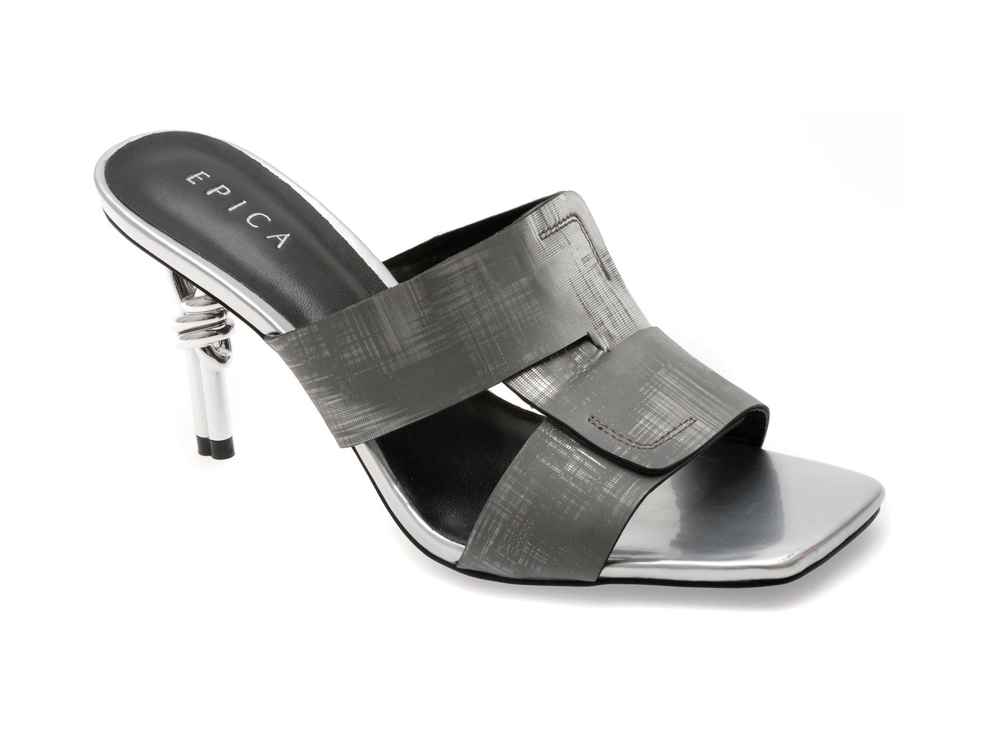 Papuci EPICA gri, 71872M7, din piele naturala