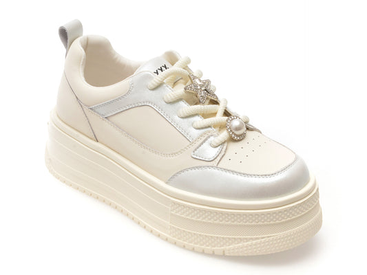 Pantofi sport GRYXX albi, XC0052, din piele naturala