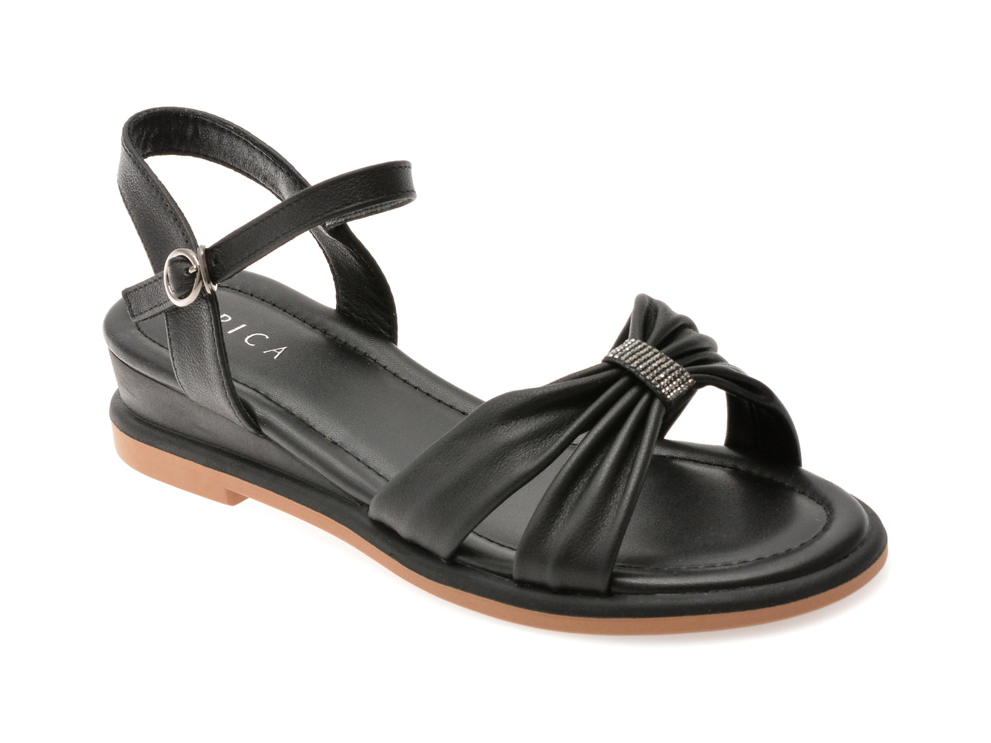 Sandale EPICA negre, 1367H11, din piele naturala