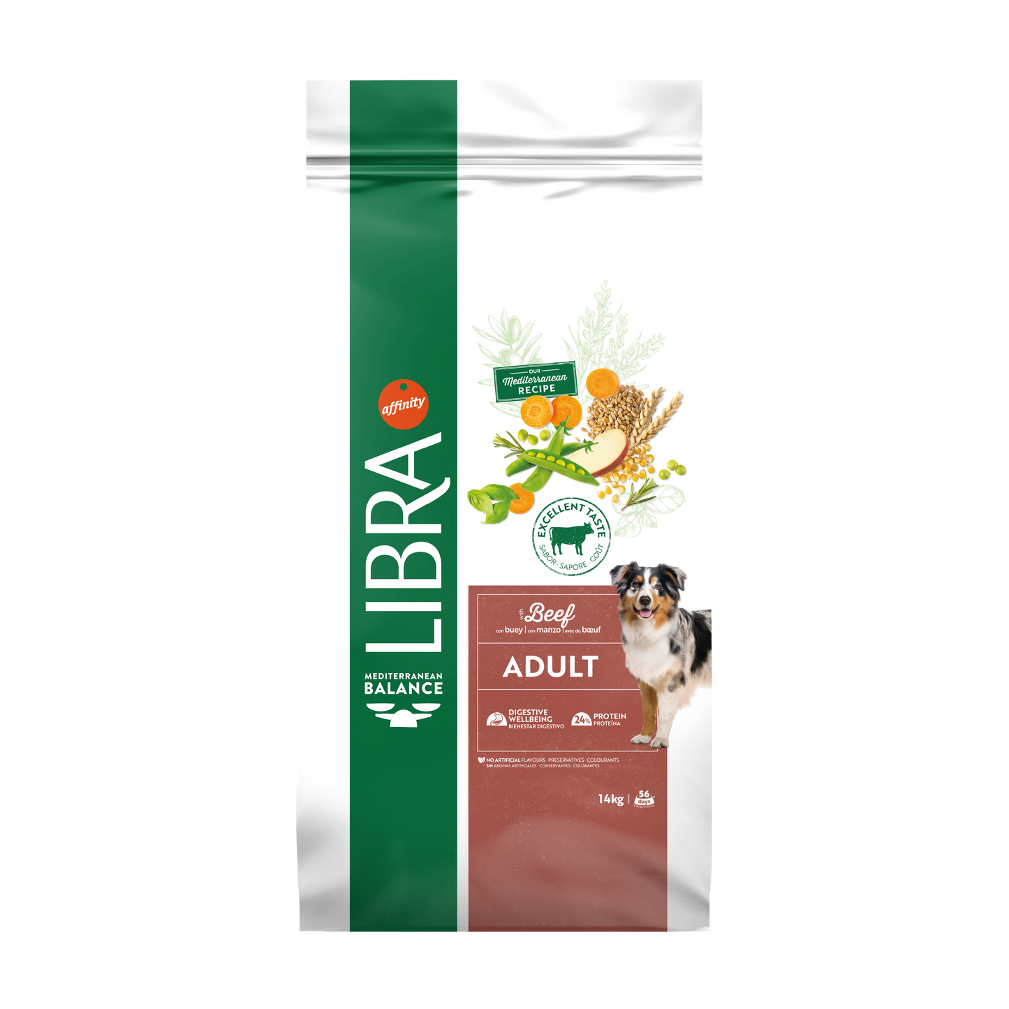 Hrana Uscata Caini Adulti, Libra Dog Adult Medium-Maxi, Vita, 14 kg