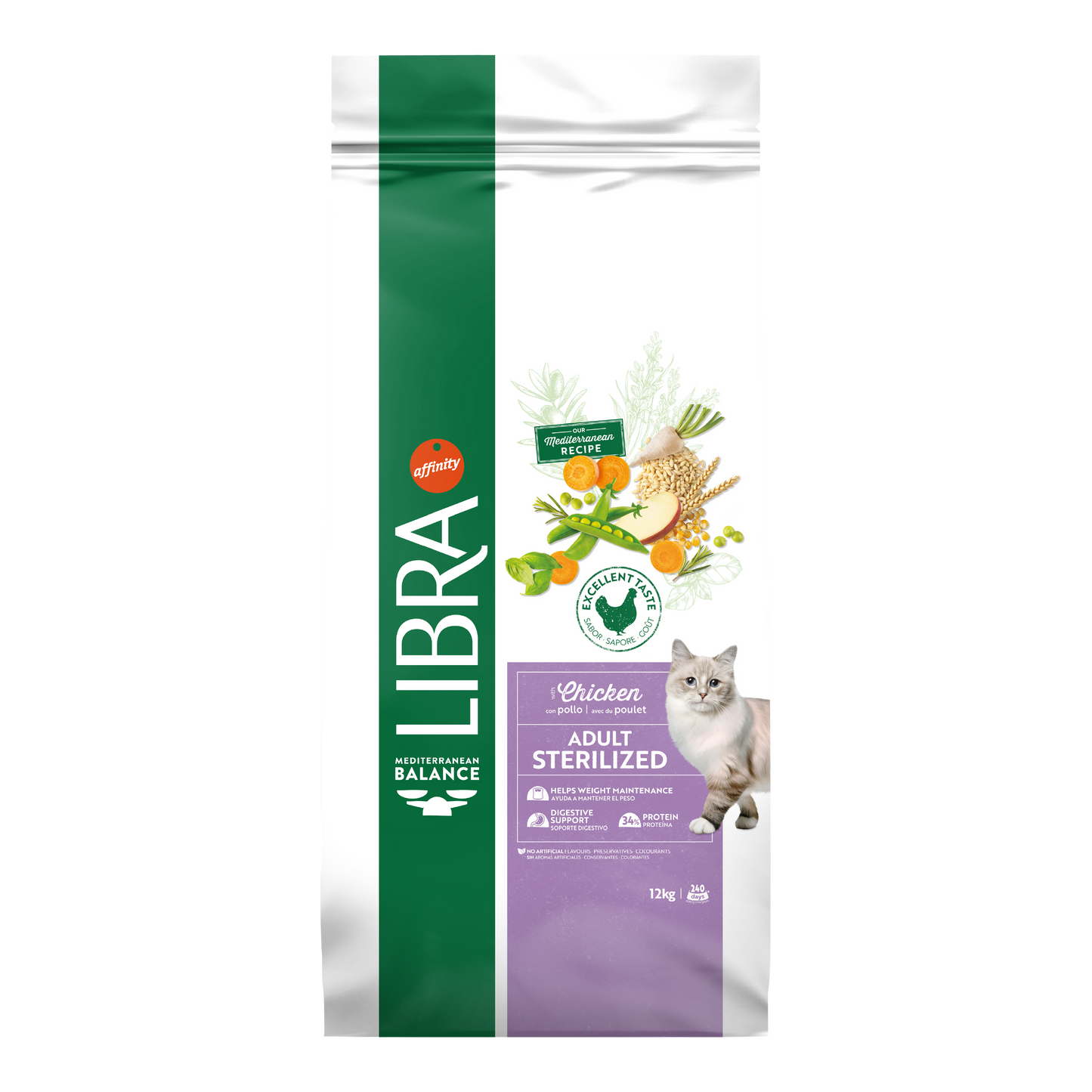 Hrana Uscata Pisici Adulte Sterilizate, Libra Cat Adult Sterilizat, Pui, 12 kg
