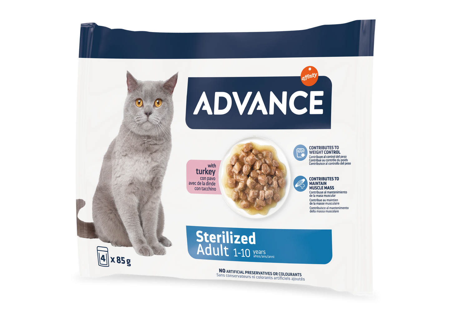 Advance Cat Wet Sterilized Curcan Multipack, 4x85 g