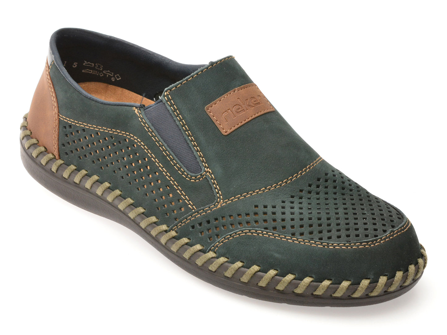 Pantofi RIEKER bleumarin, B2466, din piele naturala