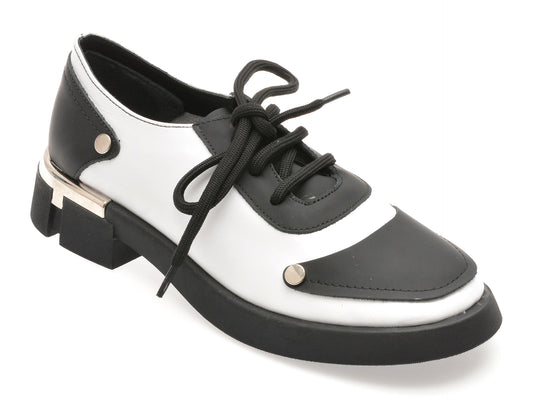 Pantofi GRYXX alb-negru, ZIMBASIZ, din piele naturala