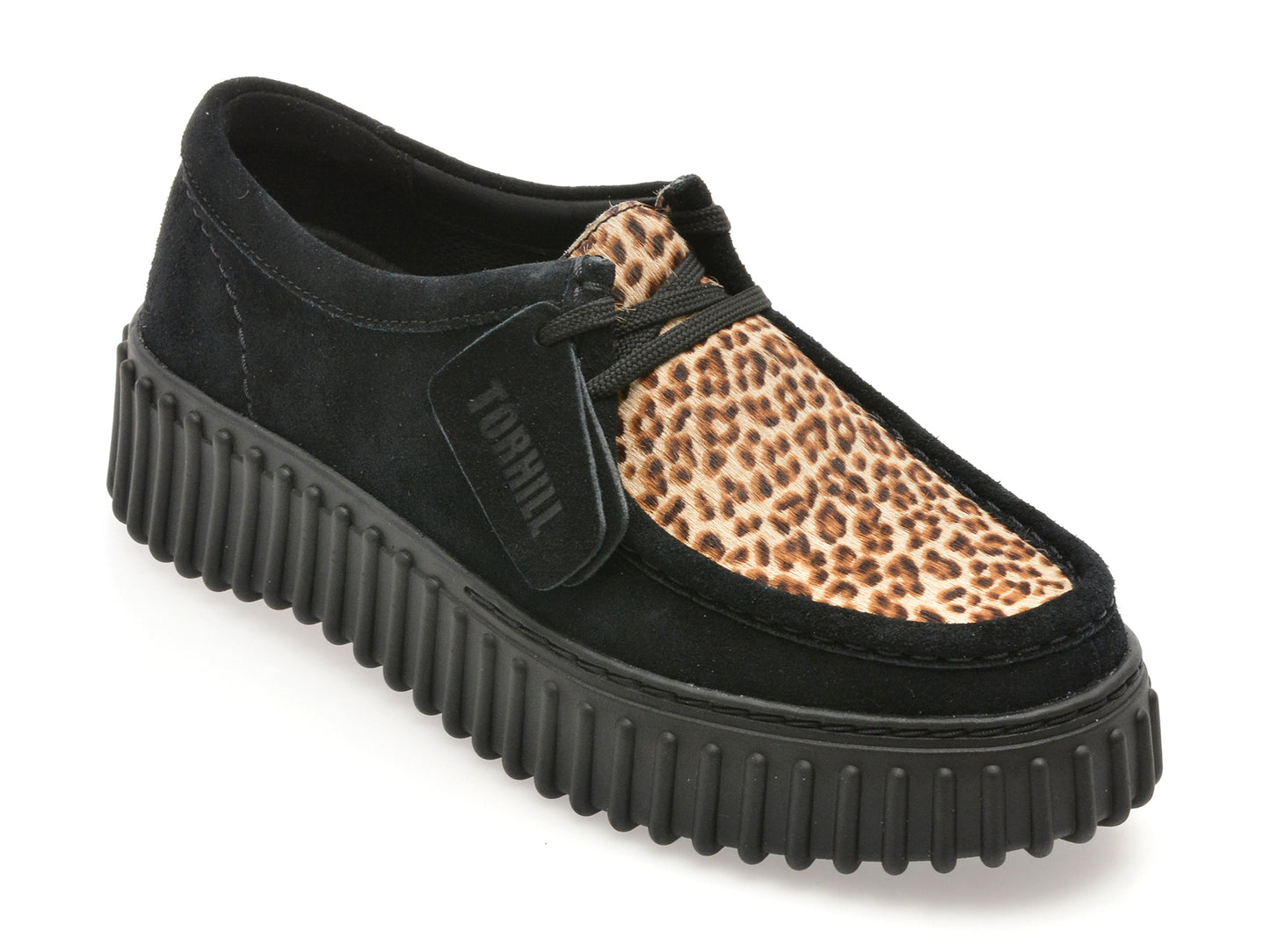 Mocasini CLARKS negri, TORHILL BEE, din piele intoarsa