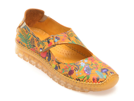 Pantofi FLAVIA PASSINI galbeni, BY55, din piele naturala