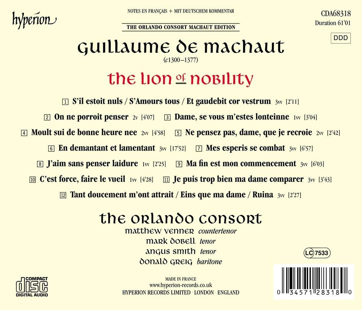 Machaut: The Lion of Nobility- The Orlando Consort