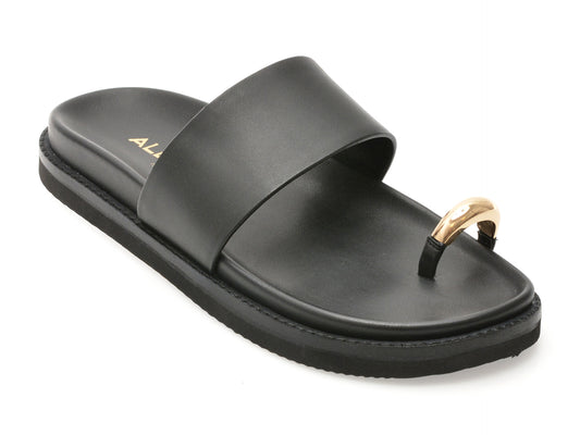 Papuci ALDO negri, BEACHSTROLL 001, din piele naturala