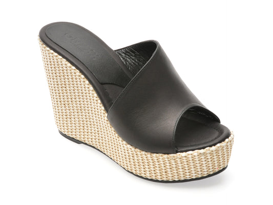 Papuci GRYXX negri, 20910, din piele naturala