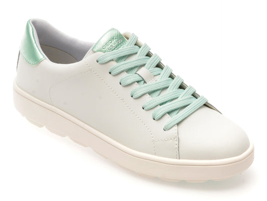 Pantofi sport GEOX albi, D45WEA, din piele naturala