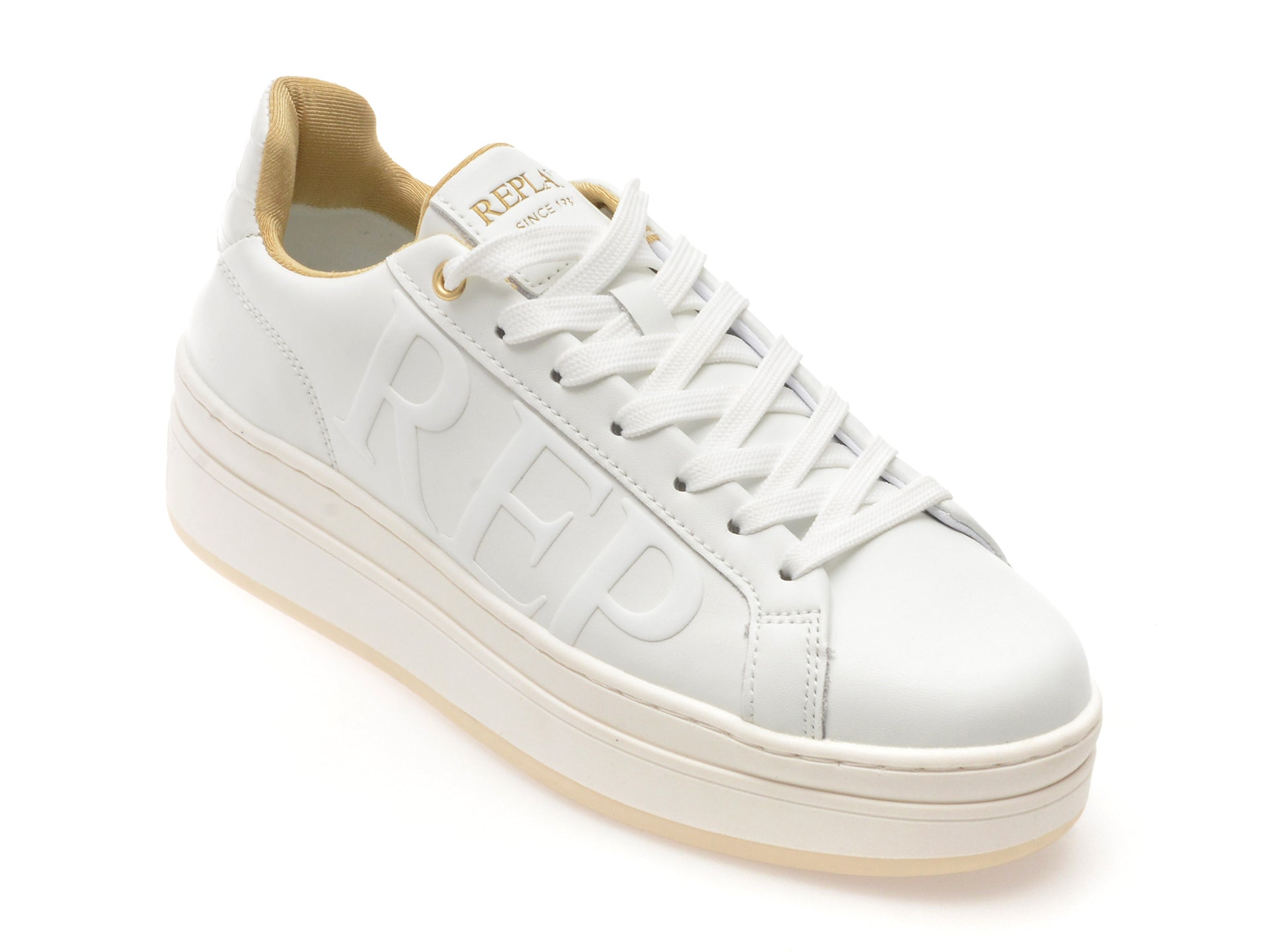 Pantofi sport REPLAY albi, GWZ6O, din piele naturala