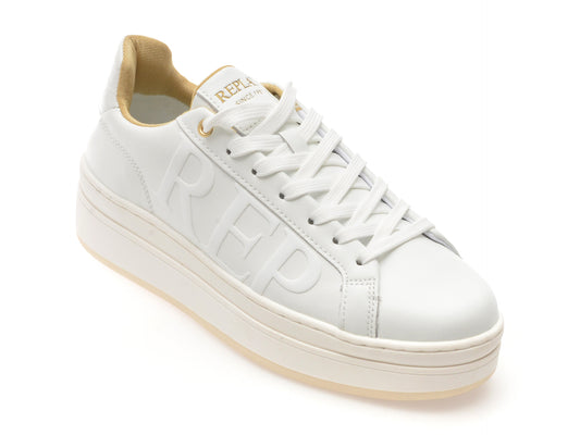 Pantofi sport REPLAY albi, GWZ6O, din piele naturala