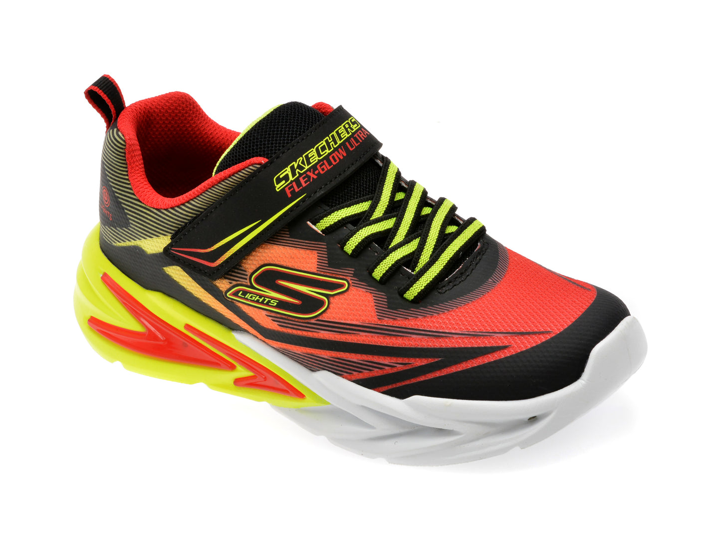 Pantofi sport SKECHERS rosii, FLEX-GLOW ULTRA, din material textil