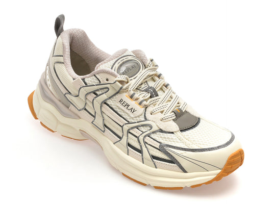Pantofi sport REPLAY albi, MSD502T, din material textil