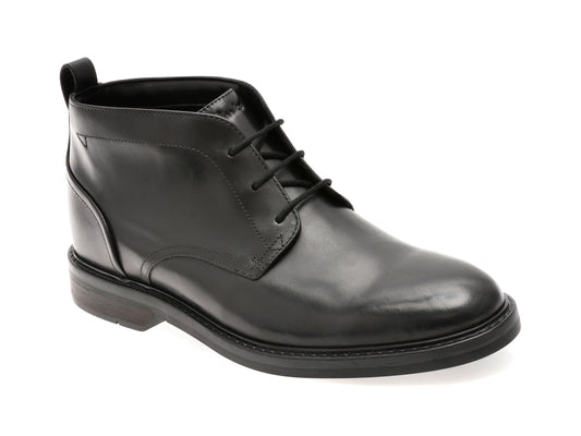Ghete elegante CLARKS negre, ALDWIN CHUKKA, din piele naturala