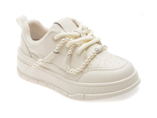 Pantofi sport EPICA albi, H809912, din piele ecologica