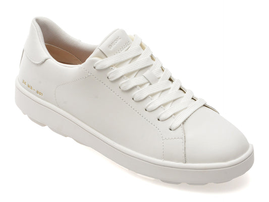 Pantofi sport GEOX albi, D45WEB, din piele naturala