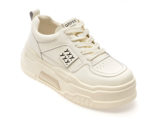 Pantofi sport GRYXX albi, 2315, din piele naturala