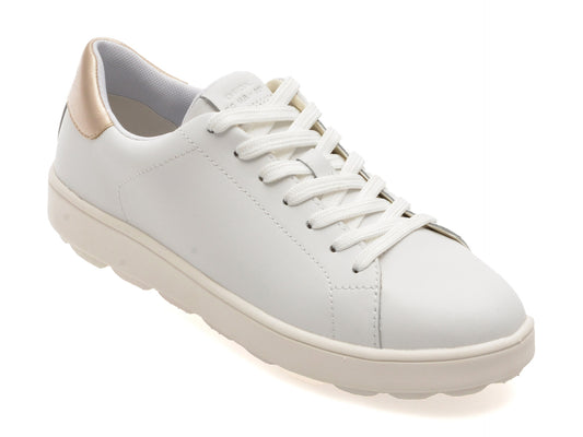 Pantofi sport GEOX albi, D45WEA, din piele ecologica