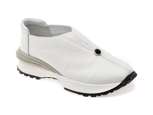 Pantofi sport EPICA albi, 589A101, din piele naturala