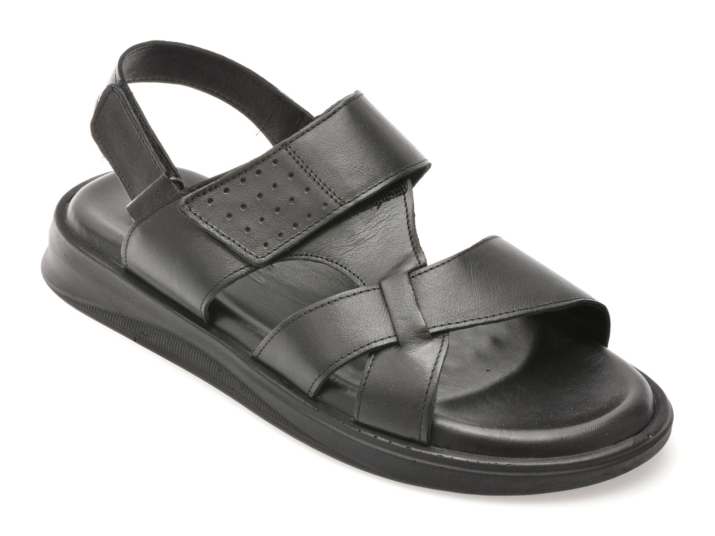 Sandale OTTER negre, 3050, din piele naturala