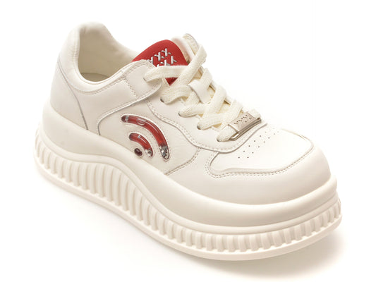 Pantofi sport GRYXX albi, 25C09, din piele ecologica