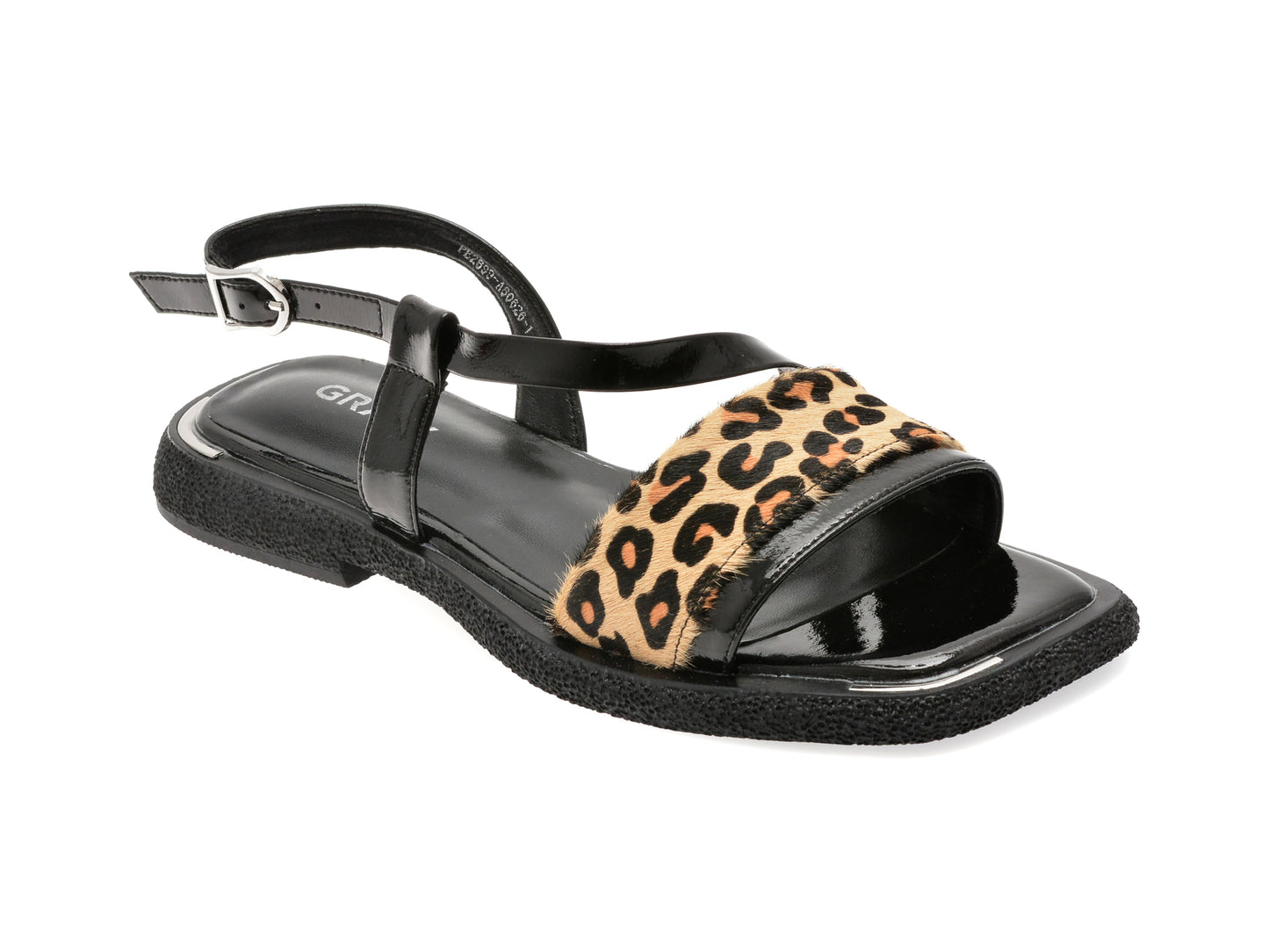 Sandale GRYXX negre, 2899, din piele naturala
