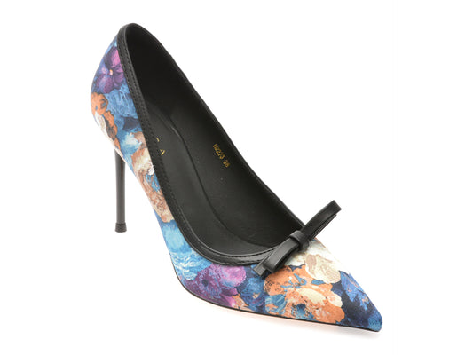 Pantofi eleganti EPICA negri, A2273, din material textil